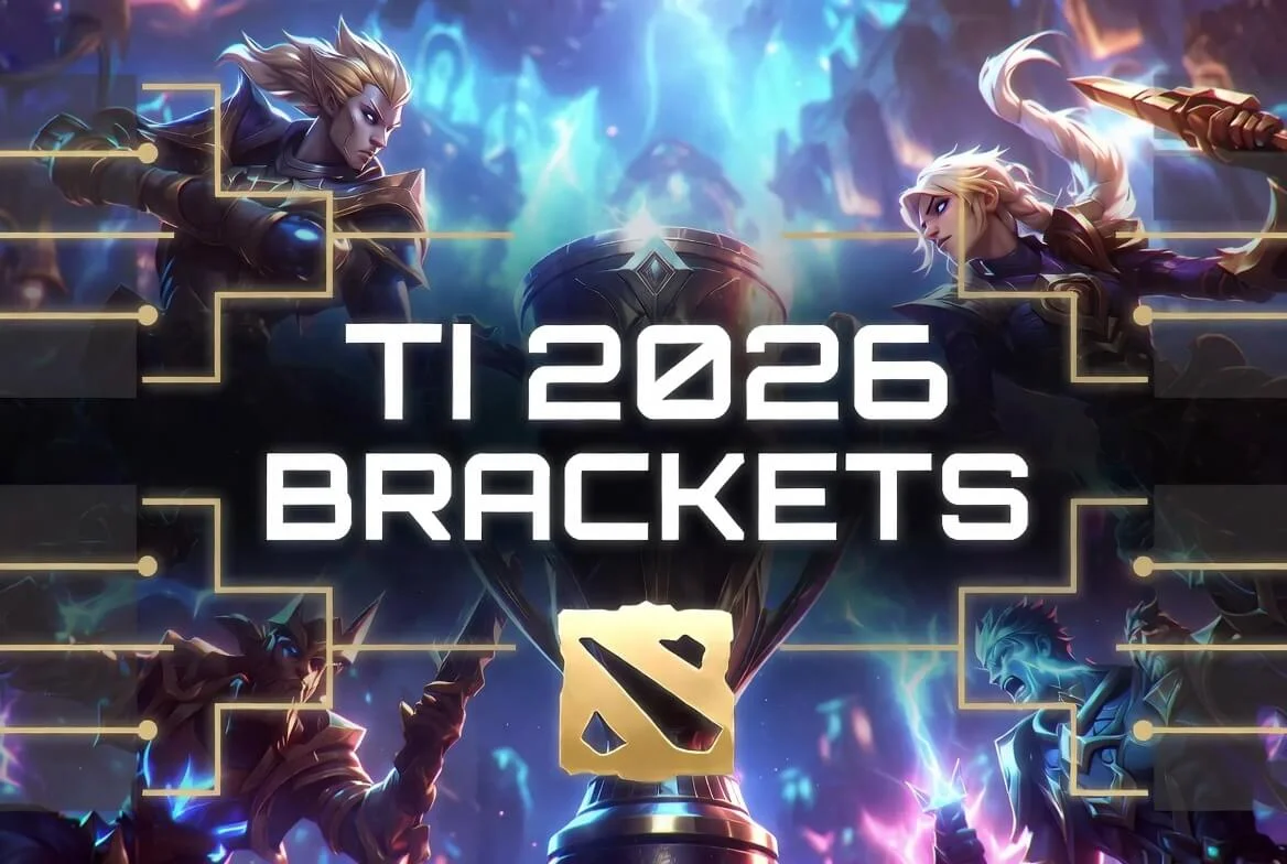 TI 2026 standings and bracket layout for the Shanghai group stage and playoffs